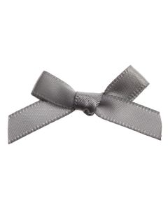 Silver Grey Ribbon Bows 7mm
