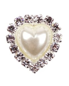 Diamante Pearl Heart Mini Embellishment