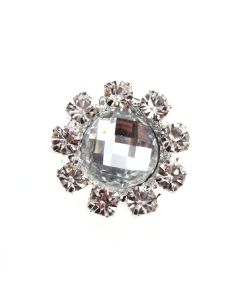 Diamante Gem Circle Mini Wedding Stationery Embellishment