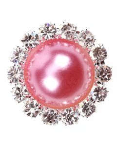 Diamante Pearl Circle - Dusky Rose Embellishment