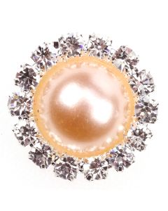 Diamante Pearl Circle - Peaches and Cream
