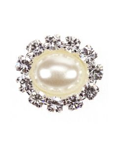 Diamante Pearl Oval - Mini Embellishment
