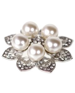 Rio (Large) Diamante and Pearl Floral Embellishment 	 				 	  		 				 	  	