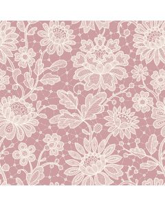 Duchesse Lace Dusky Pink Decorative A4 Paper - Zoom
