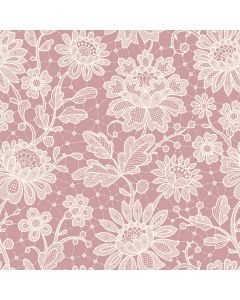 Duchesse Lace Dusky Pink Decorative A3 Paper - Zoom