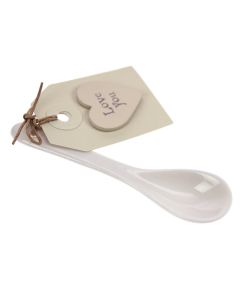 Ceramic Spoon with 'Love You' Tag