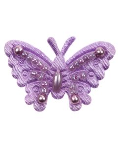 Lilac Beaded Fabric Butterflies