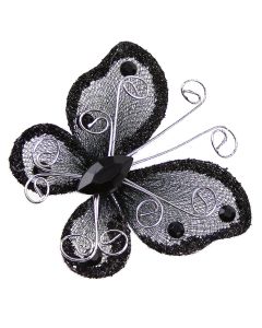 Black Glitter Edged Jewel Butterflies