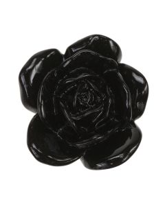 35mm Black Heavenly Rose Bead 
