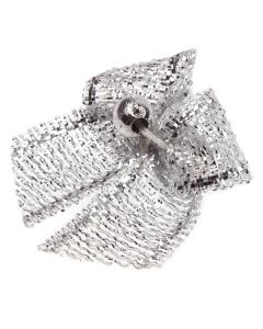 Silver Dinky Lurex Bows with Beads