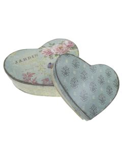 Nesting Vintage Heart Tins - Large and Small Tin