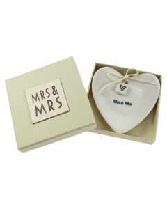 Boxed Large 'Mrs & Mrs' Heart Ring Dish