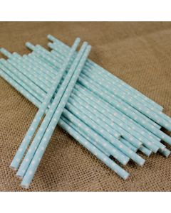 Polka Dot Turquoise Paper Straws 