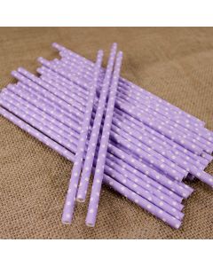 Polka Dot Lilac Paper Straws