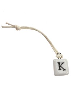 Letter K Porcelain Charm