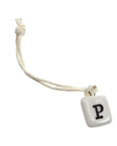 Letter P Porcelain Charm