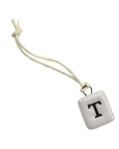 Letter T Porcelain Charm