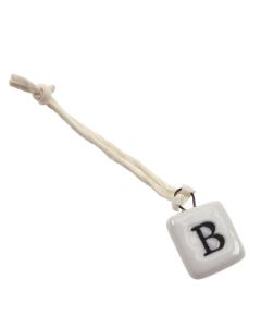 Letter B Porcelain Charm