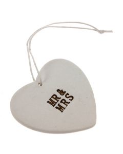 'Mr and Mrs' Ceramic Heart Tag