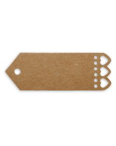 Heart Edged Tags Small Kraft - Pack of 10 
