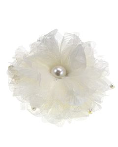 Monroe Ivory Decorative Fabric Flower Clip