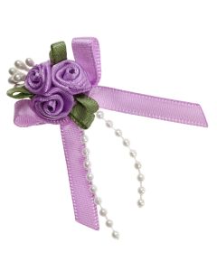 Lilac Rose Ribbons with Bead Sprays