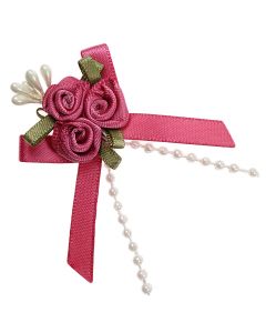 Dusky Pink Rose Ribbons with Bead Sprays