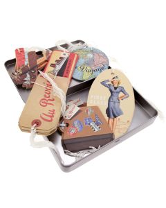 Cavallini and Co - Travel Assorted Gift Tags - Open Tin