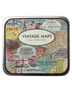 Vintage Map Stickers - Tin
