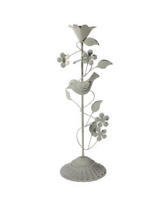 Candlestick with Flowers & Bird