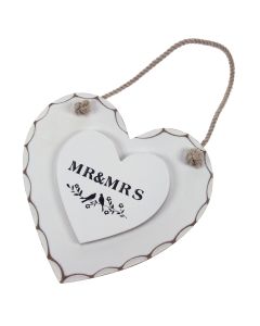 EM511-3 - 'Mr and Mrs' Heart Decoration