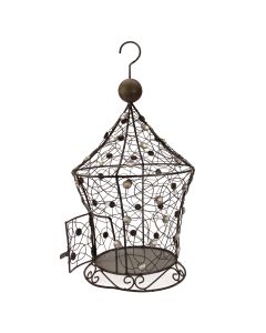 Rustic Birdcage with Pointed Roof 