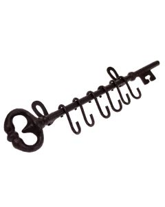 Wrought Iron Effect Metal Key with Hooks