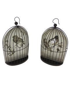 Set of 2 Flat-backed Decorative Birdcages 
