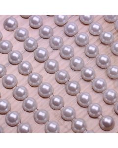 6mm Pearl Self Adhesives - White - Zoom