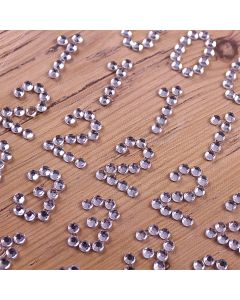 Diamante Numbers Clear Silver - Zoom