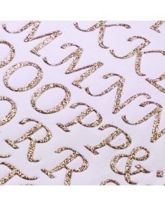 Glitter Alphabet Set Script Gold - Zoom
