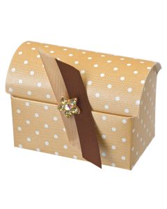 Coffee Polka Dot Chest Favour Box (Pack of 10)