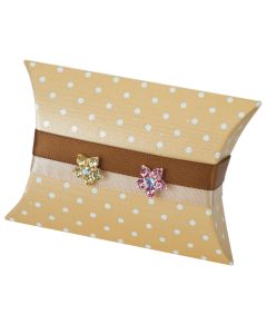 Coffee Polka Dot Pillow Favour Box (Pack of 10)