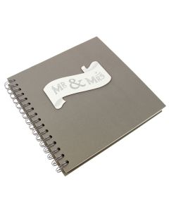 Ribbon Motif Mr and Mrs Guest Book