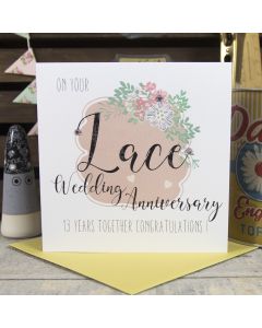 13 Years Lace - Wedding Anniversary Card