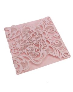 Baroque Chalk Pink Laser Cut Invitation