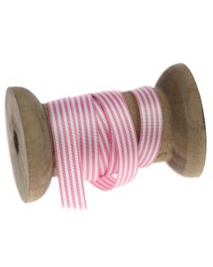 9mm Pink Colour 113 Stripes Ribbon - Reel