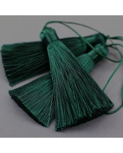 Dark Green 8cm Silky Tassels