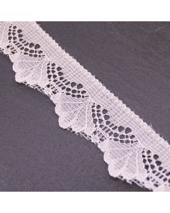 25mm Wide Ivory Floral 'Flat Lace'