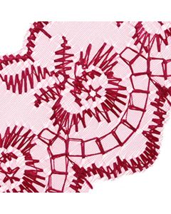 45mm Cerise Scalloped Lace - Zoom
