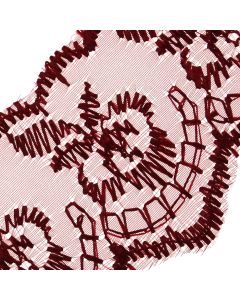 45mm Wine Scalloped Lace - Zoom