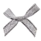 Silver Lurex Ribbon Bows 7mm