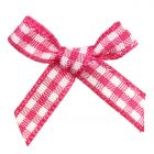 Cerise Gingham Ribbon Bows (7mm wide)