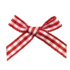 Red Gingham Ribbon Bows (7mm wide)